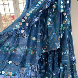 Juliet Dunn London blue mirrored wrap dress